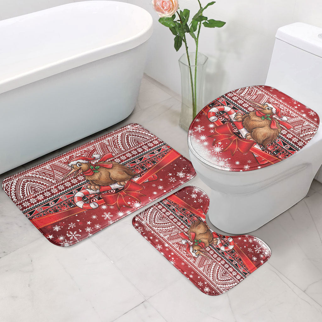 New Zealand Kiwi Bird Christmas Bathroom Set Maori Inspired Knitted Patterns LT9 - Polynesian Pride