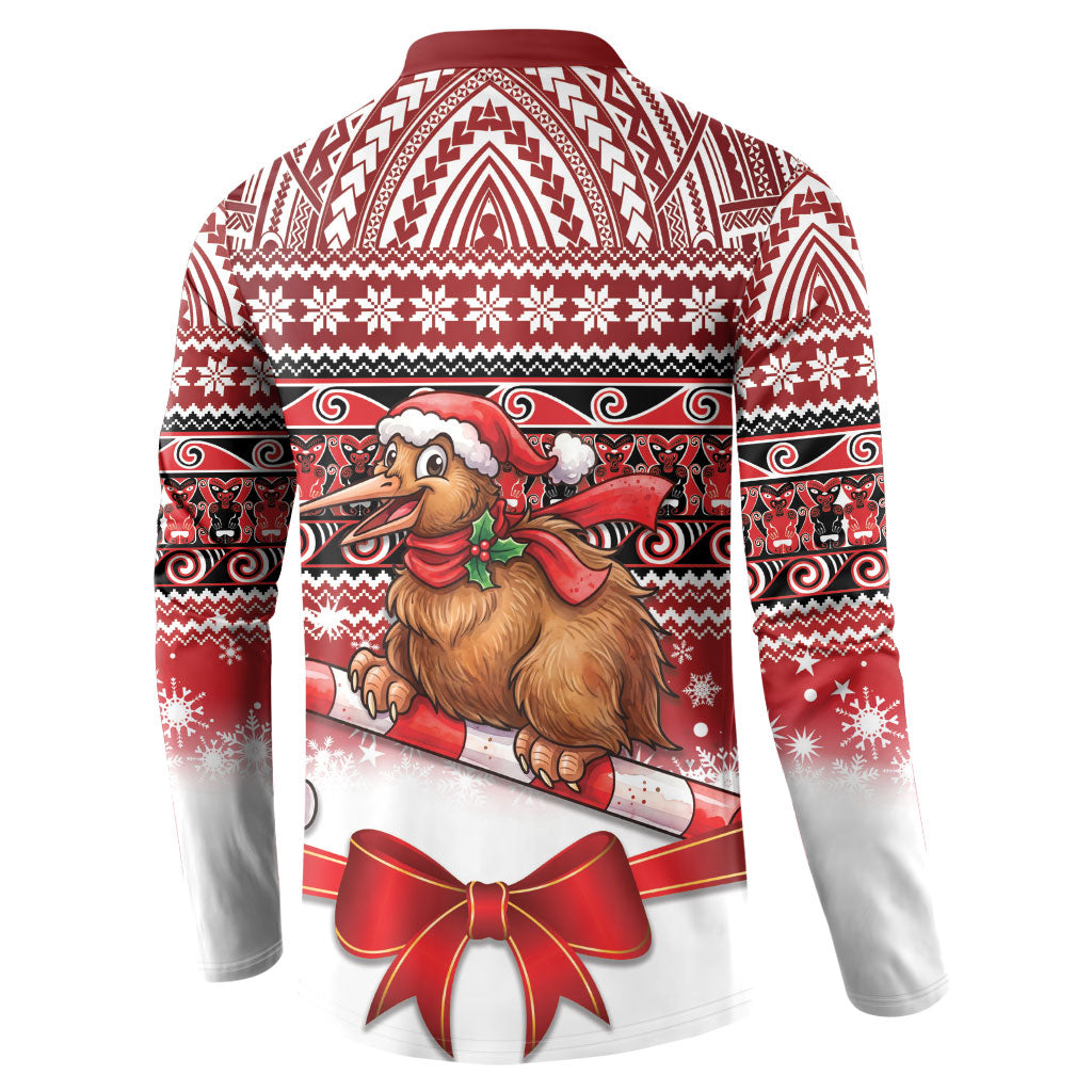 New Zealand Kiwi Bird Christmas Button Sweatshirt Maori Inspired Knitted Patterns LT9 - Polynesian Pride