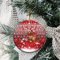 New Zealand Kiwi Bird Christmas Ceramic Ornament Maori Inspired Knitted Patterns LT9 - Polynesian Pride