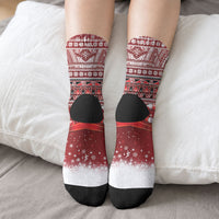 New Zealand Kiwi Bird Christmas Crew Socks Maori Inspired Knitted Patterns LT9 - Polynesian Pride