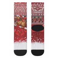 New Zealand Kiwi Bird Christmas Crew Socks Maori Inspired Knitted Patterns LT9 - Polynesian Pride