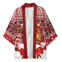 New Zealand Kiwi Bird Christmas Kimono Maori Inspired Knitted Patterns LT9 Unisex Red - Polynesian Pride