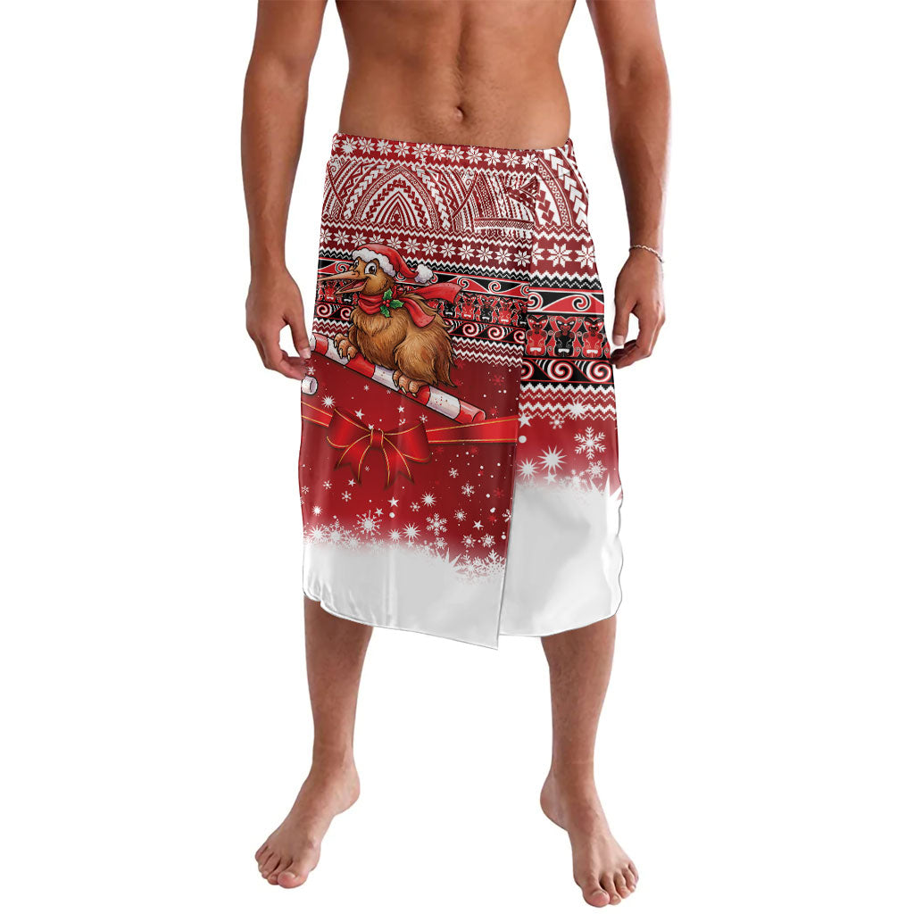 New Zealand Kiwi Bird Christmas Lavalava Maori Inspired Knitted Patterns LT9 Red - Polynesian Pride