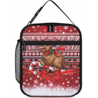 New Zealand Kiwi Bird Christmas Lunch Bag Maori Inspired Knitted Patterns LT9 10.2 × 8.3 × 4.3 inch Red - Polynesian Pride