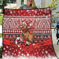 New Zealand Kiwi Bird Christmas Quilt Maori Inspired Knitted Patterns LT9 Red - Polynesian Pride