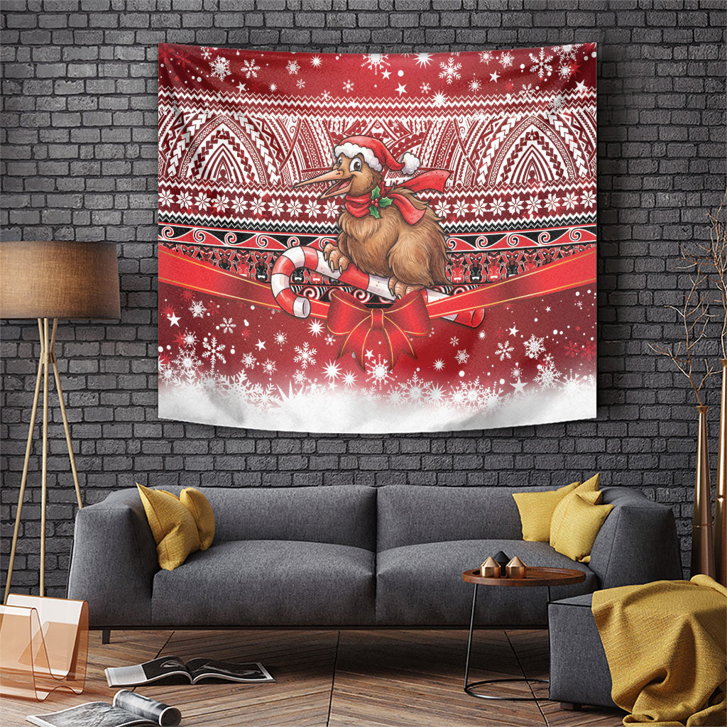 New Zealand Kiwi Bird Christmas Tapestry Maori Inspired Knitted Patterns LT9 Red - Polynesian Pride