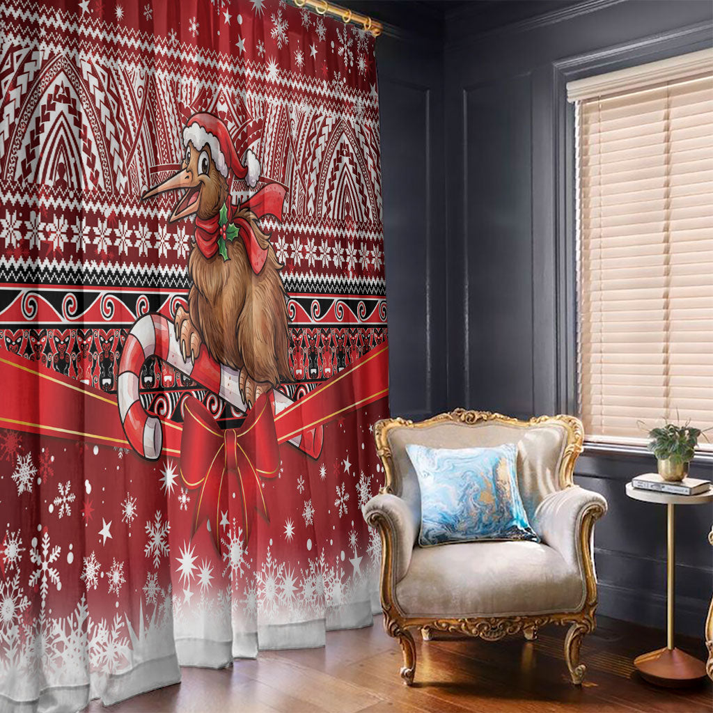 New Zealand Kiwi Bird Christmas Window Curtain Maori Inspired Knitted Patterns LT9 - Polynesian Pride