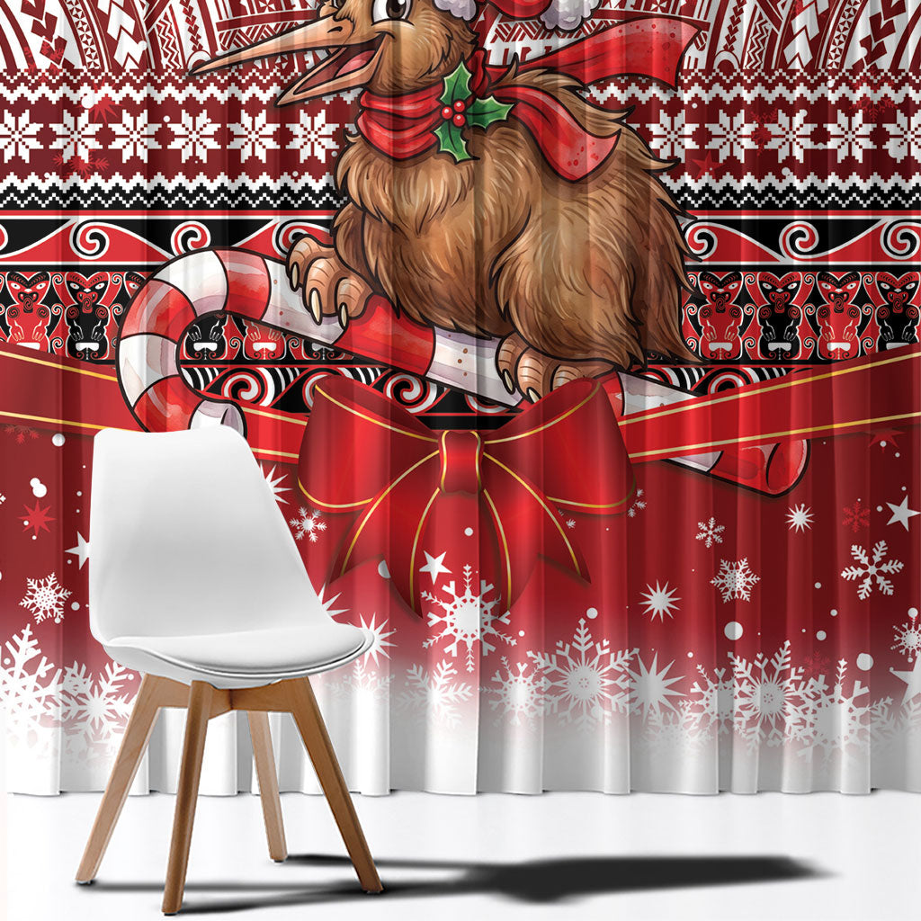 New Zealand Kiwi Bird Christmas Window Curtain Maori Inspired Knitted Patterns LT9 - Polynesian Pride