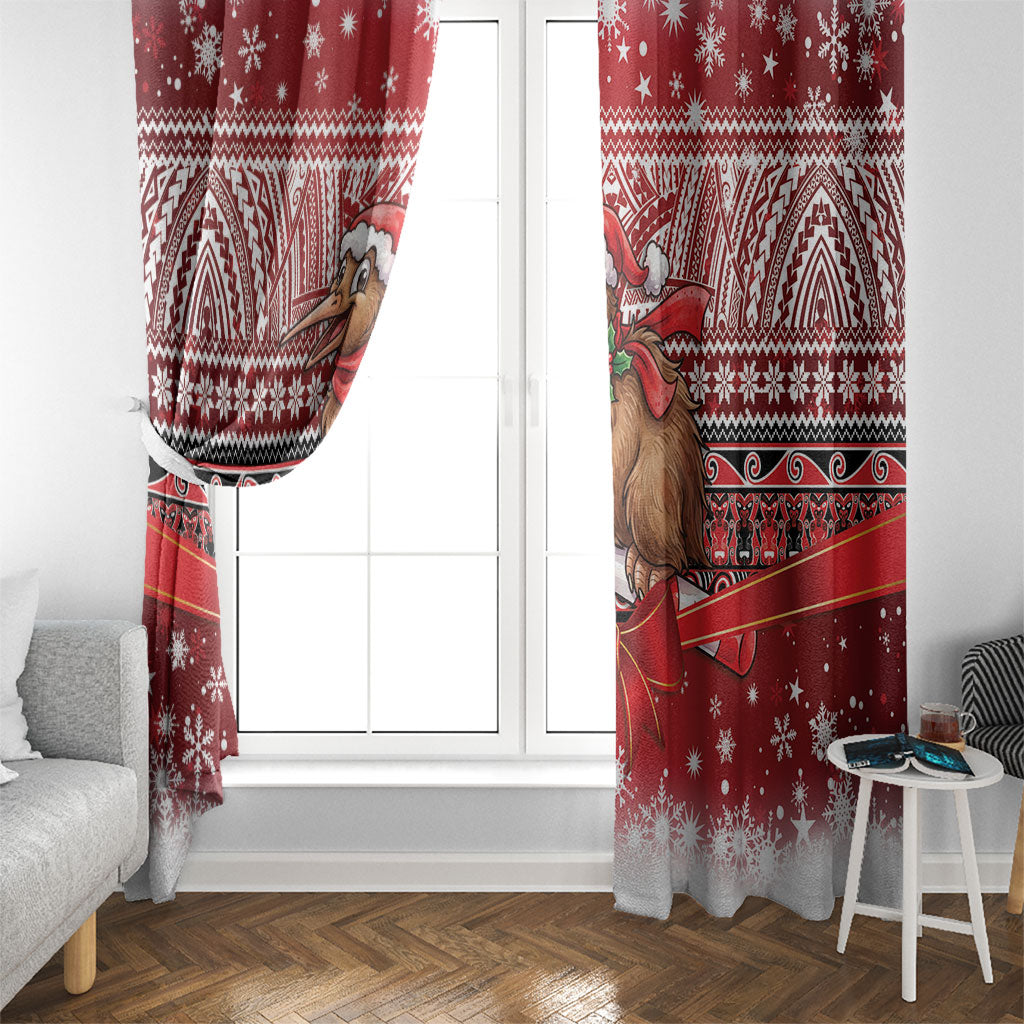 New Zealand Kiwi Bird Christmas Window Curtain Maori Inspired Knitted Patterns LT9 - Polynesian Pride