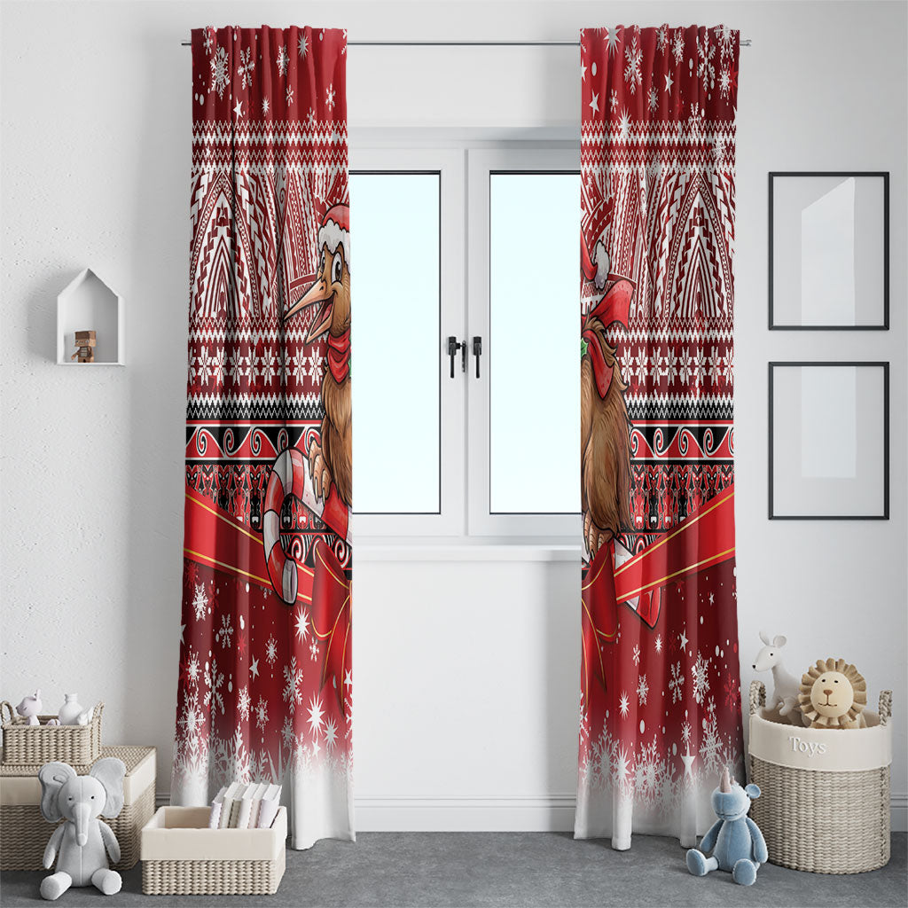 New Zealand Kiwi Bird Christmas Window Curtain Maori Inspired Knitted Patterns LT9 - Polynesian Pride