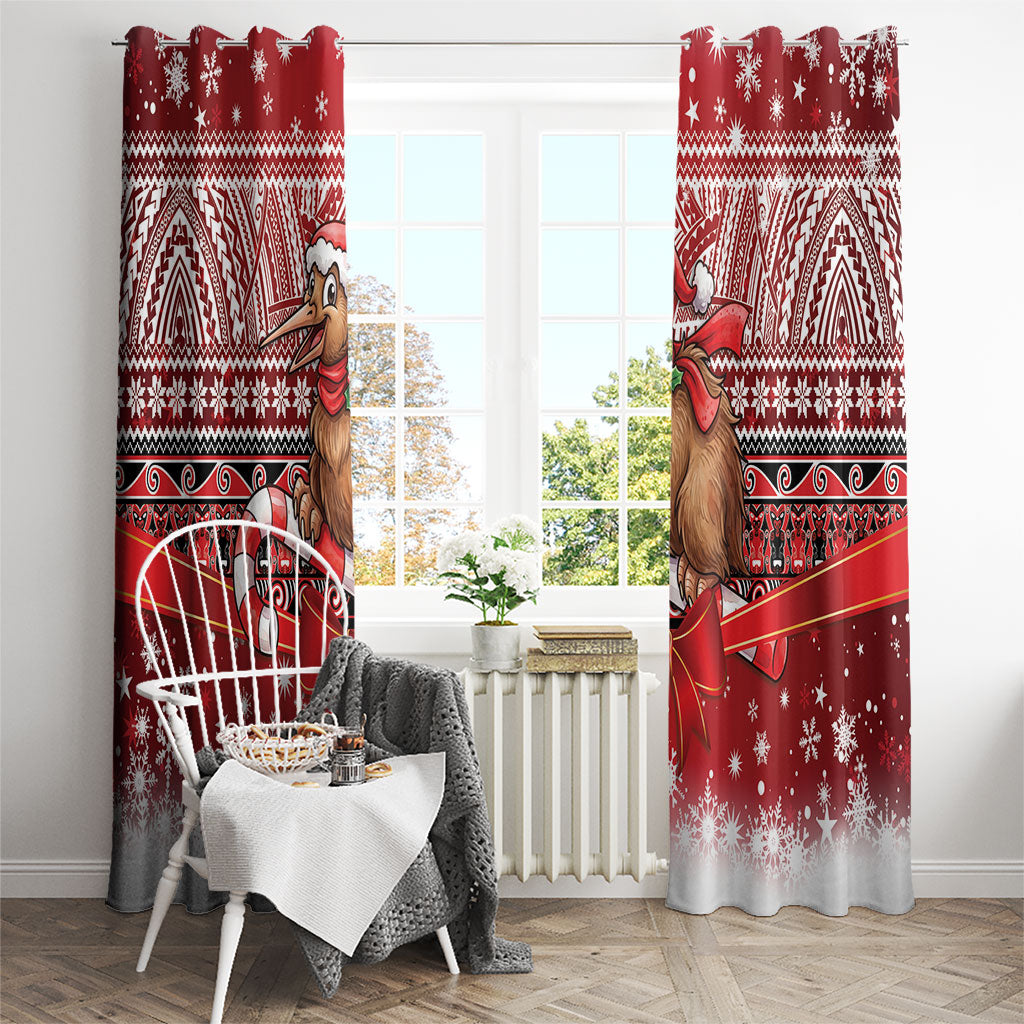 New Zealand Kiwi Bird Christmas Window Curtain Maori Inspired Knitted Patterns LT9 - Polynesian Pride
