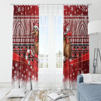 New Zealand Kiwi Bird Christmas Window Curtain Maori Inspired Knitted Patterns LT9 - Polynesian Pride