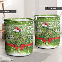New Zealand Tuatara Christmas Laundry Basket Maori Inspired Knitted Patterns LT9 - Polynesian Pride