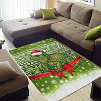 New Zealand Tuatara Christmas Area Rug Maori Inspired Knitted Patterns LT9 - Polynesian Pride