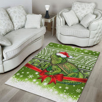 New Zealand Tuatara Christmas Area Rug Maori Inspired Knitted Patterns LT9 - Polynesian Pride