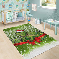 New Zealand Tuatara Christmas Area Rug Maori Inspired Knitted Patterns LT9 - Polynesian Pride