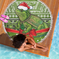 New Zealand Tuatara Christmas Beach Blanket Maori Inspired Knitted Patterns LT9 - Polynesian Pride