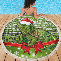 New Zealand Tuatara Christmas Beach Blanket Maori Inspired Knitted Patterns LT9 - Polynesian Pride