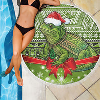 New Zealand Tuatara Christmas Beach Blanket Maori Inspired Knitted Patterns LT9 - Polynesian Pride