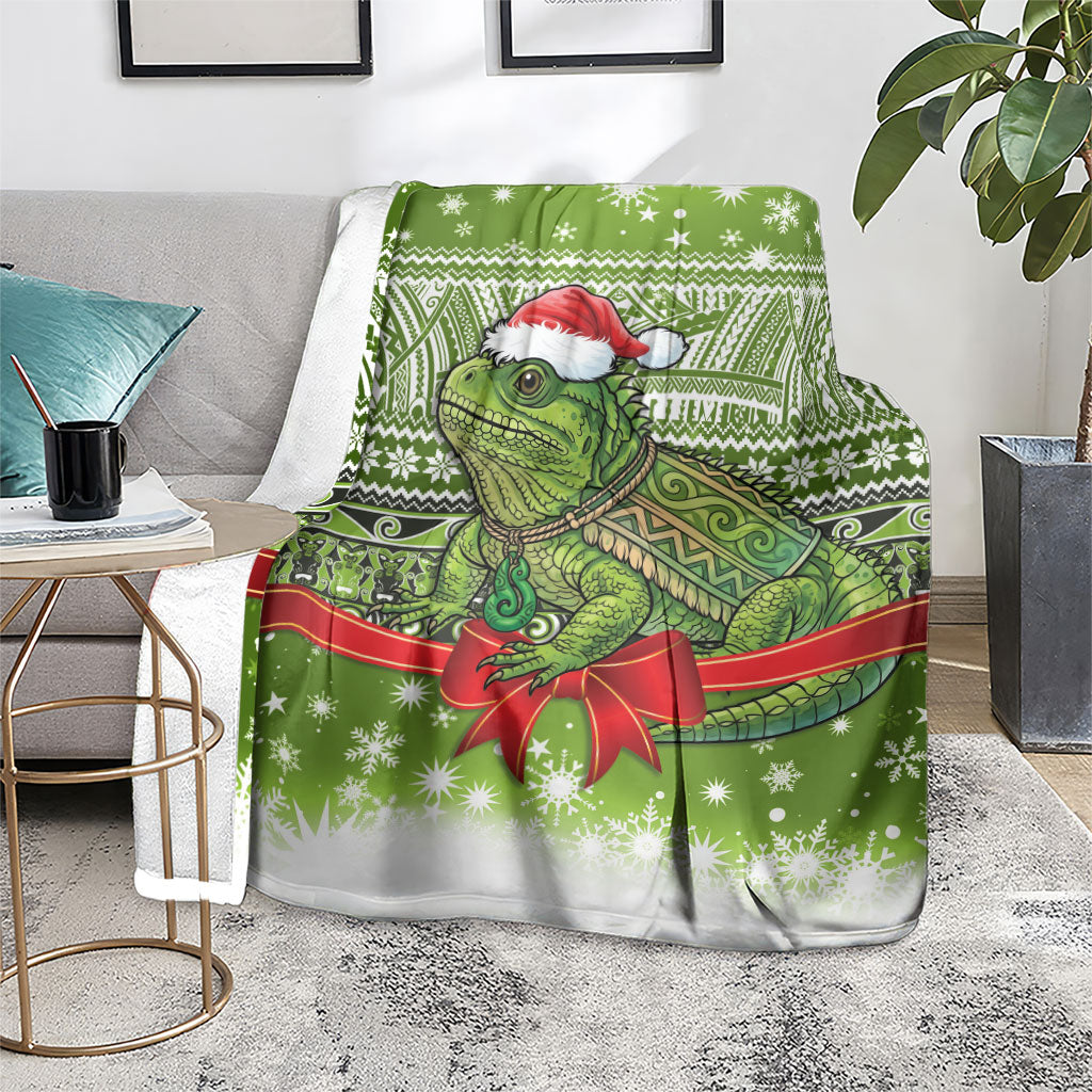 New Zealand Tuatara Christmas Blanket Maori Inspired Knitted Patterns LT9 - Polynesian Pride