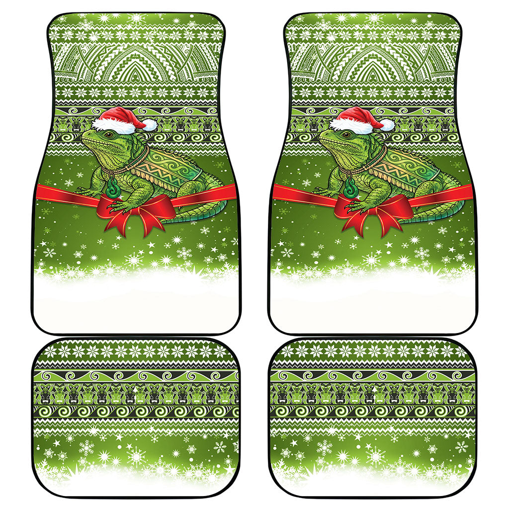 New Zealand Tuatara Christmas Car Mats Maori Inspired Knitted Patterns LT9 - Polynesian Pride