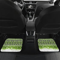 New Zealand Tuatara Christmas Car Mats Maori Inspired Knitted Patterns LT9 Set 2pcs - Back Green - Polynesian Pride