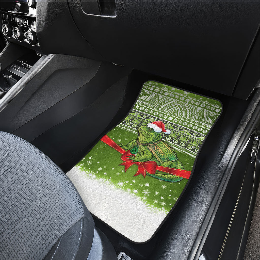 New Zealand Tuatara Christmas Car Mats Maori Inspired Knitted Patterns LT9 - Polynesian Pride
