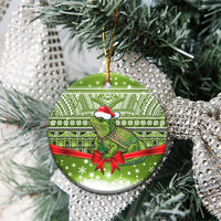 New Zealand Tuatara Christmas Ceramic Ornament Maori Inspired Knitted Patterns LT9 - Polynesian Pride