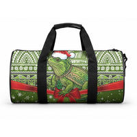 New Zealand Tuatara Christmas Duffle Bag Maori Inspired Knitted Patterns LT9 One size Green - Polynesian Pride