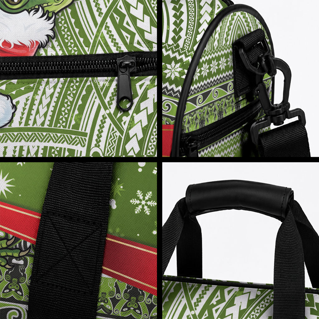 New Zealand Tuatara Christmas Duffle Bag Maori Inspired Knitted Patterns LT9 - Polynesian Pride