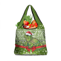 New Zealand Tuatara Christmas Grocery Bag Maori Inspired Knitted Patterns LT9 1-pack One Size Green - Polynesian Pride
