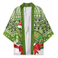 New Zealand Tuatara Christmas Kimono Maori Inspired Knitted Patterns LT9 Unisex Green - Polynesian Pride