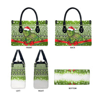 New Zealand Tuatara Christmas Leather Bag Maori Inspired Knitted Patterns LT9 - Polynesian Pride