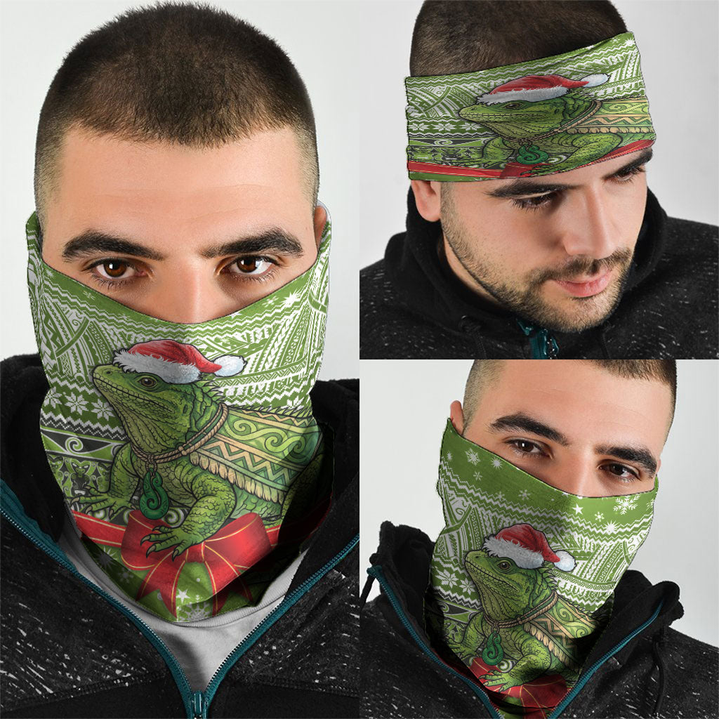 New Zealand Tuatara Christmas Neck Gaiter Maori Inspired Knitted Patterns LT9 - Polynesian Pride