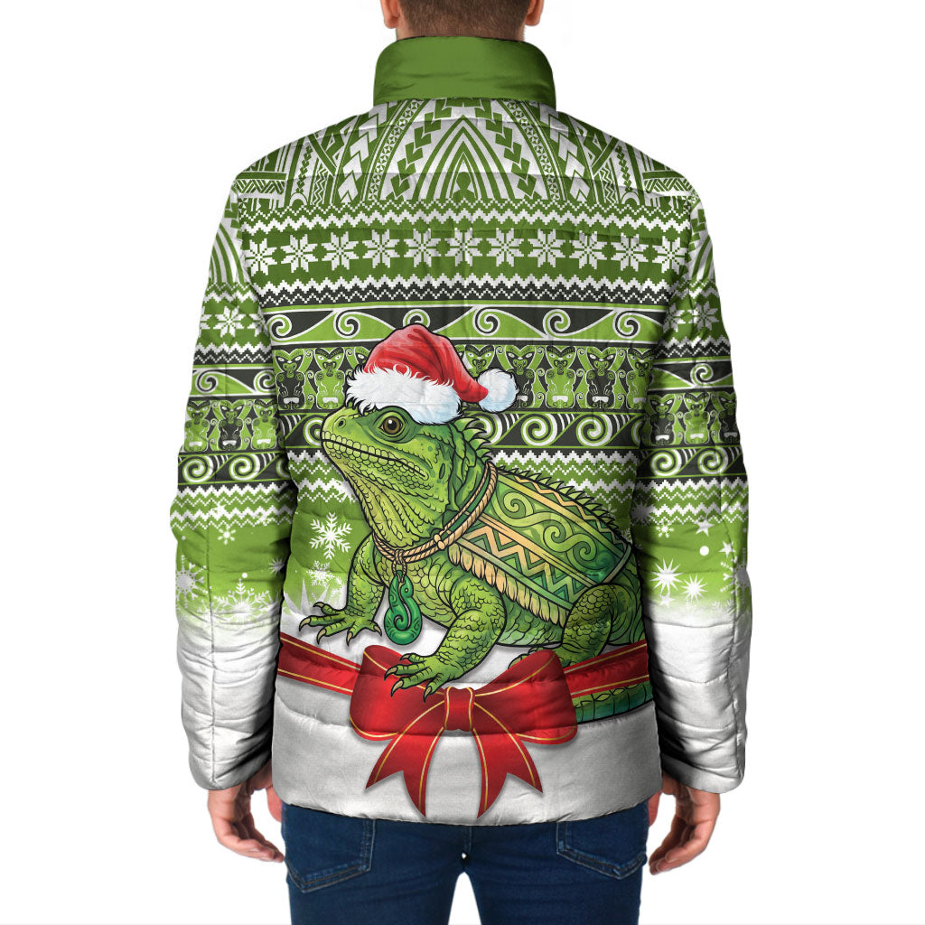 New Zealand Tuatara Christmas Padded Jacket Maori Inspired Knitted Patterns LT9 - Polynesian Pride