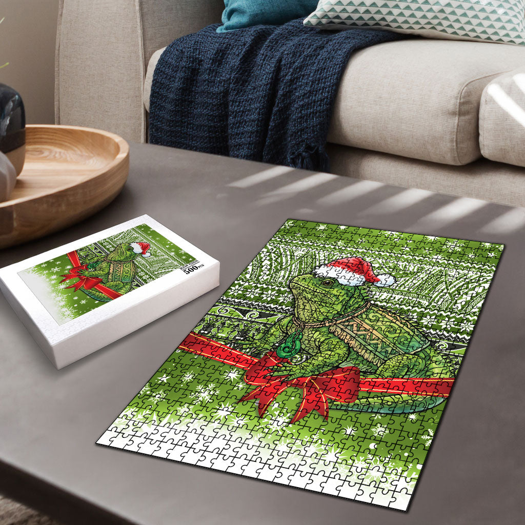 New Zealand Tuatara Christmas Puzzle Maori Inspired Knitted Patterns LT9 - Polynesian Pride