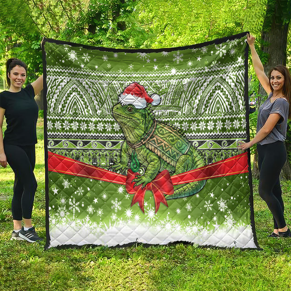New Zealand Tuatara Christmas Quilt Maori Inspired Knitted Patterns LT9 - Polynesian Pride