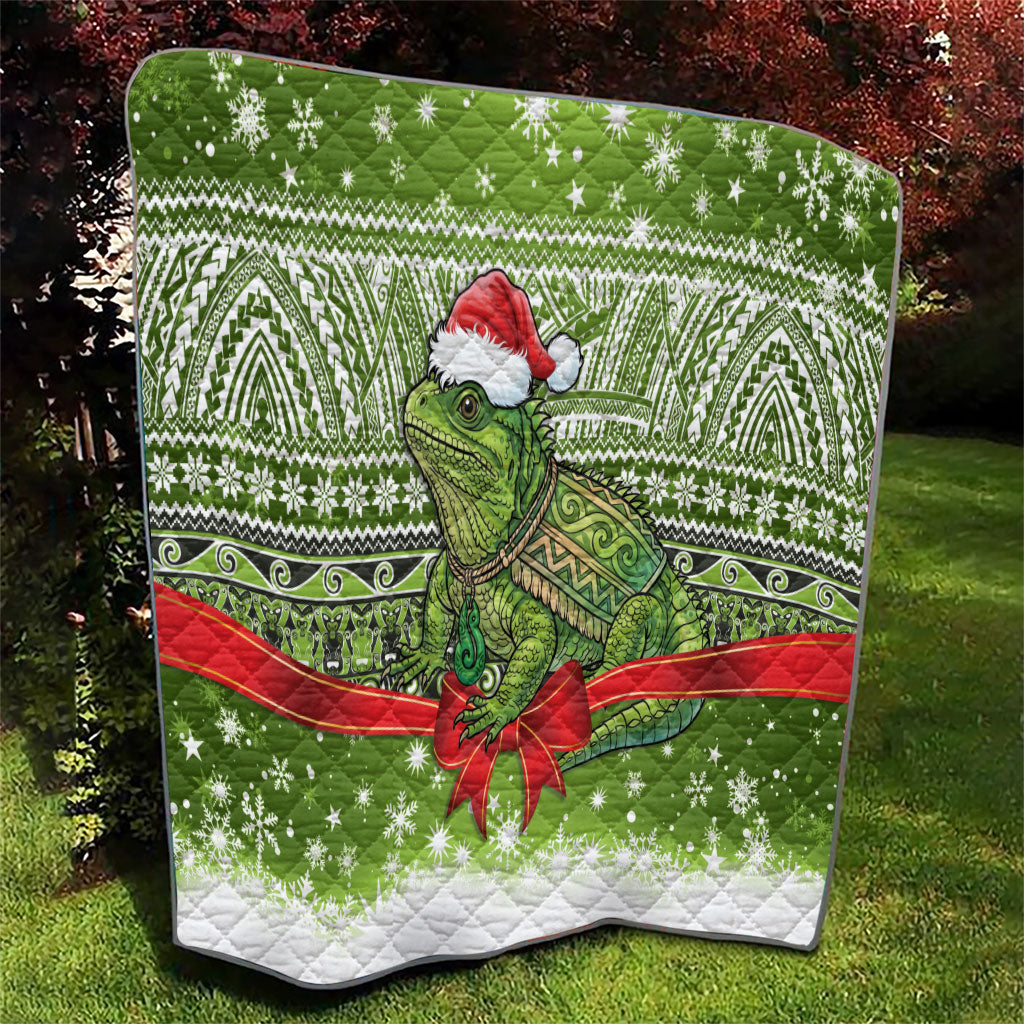New Zealand Tuatara Christmas Quilt Maori Inspired Knitted Patterns LT9 - Polynesian Pride