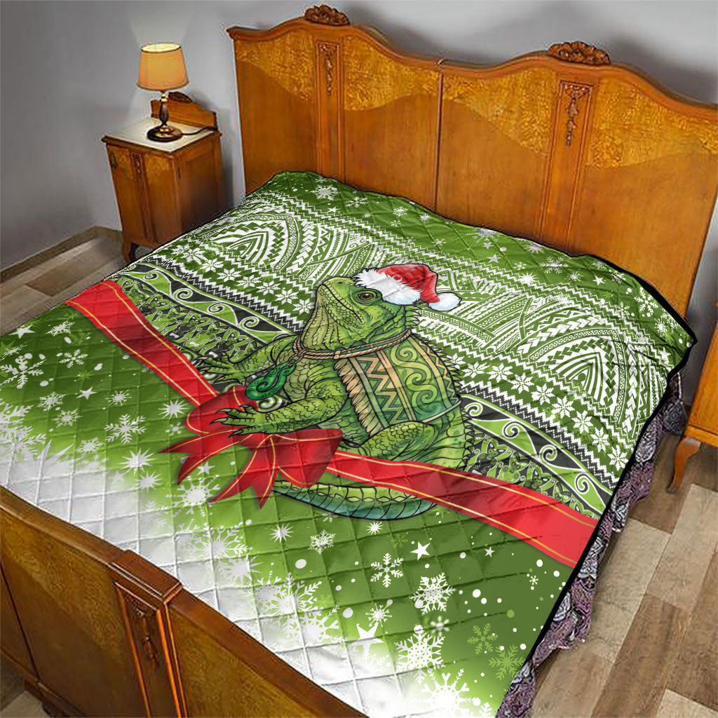 New Zealand Tuatara Christmas Quilt Maori Inspired Knitted Patterns LT9 - Polynesian Pride