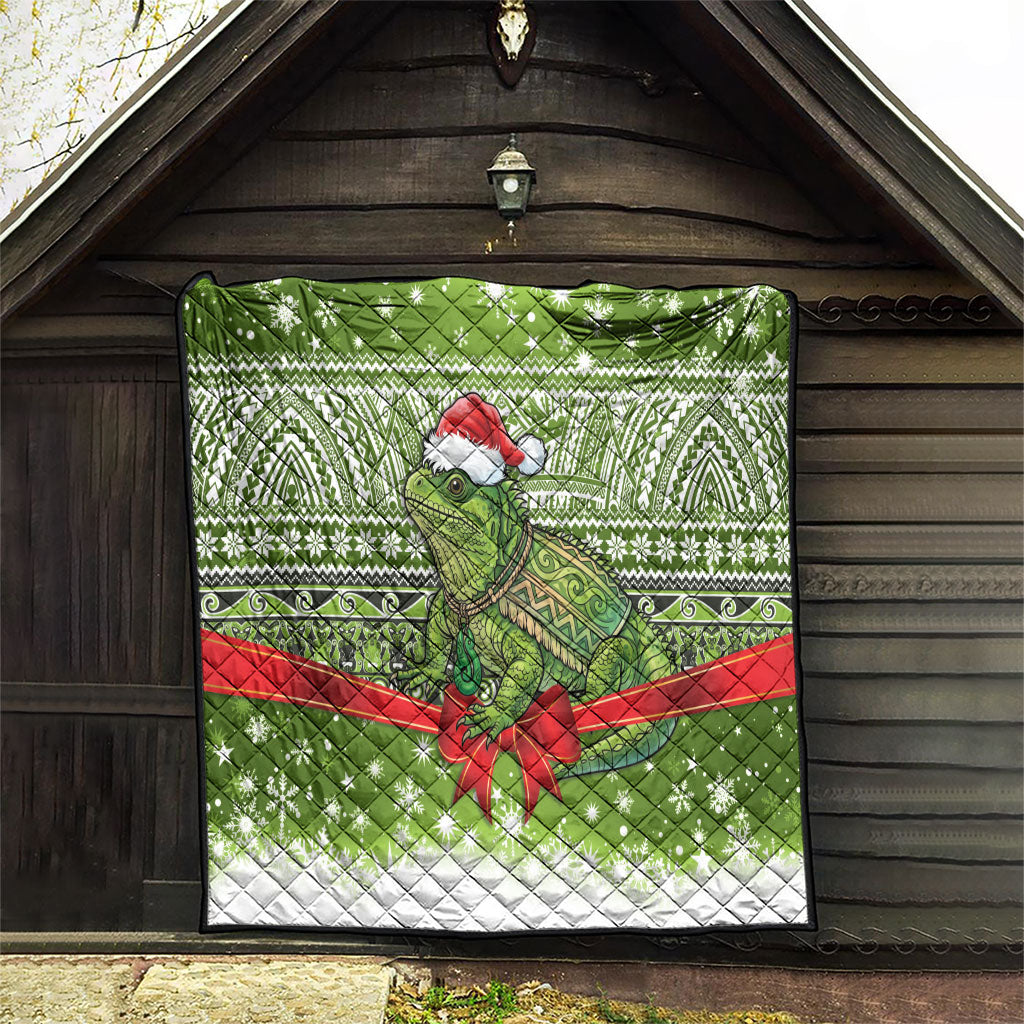 New Zealand Tuatara Christmas Quilt Maori Inspired Knitted Patterns LT9 - Polynesian Pride