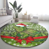 New Zealand Tuatara Christmas Round Carpet Maori Inspired Knitted Patterns LT9 - Polynesian Pride