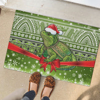New Zealand Tuatara Christmas Rubber Doormat Maori Inspired Knitted Patterns LT9 - Polynesian Pride