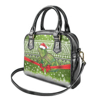 New Zealand Tuatara Christmas Shoulder Handbag Maori Inspired Knitted Patterns LT9 - Polynesian Pride
