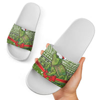 New Zealand Tuatara Christmas Slide Sandals Maori Inspired Knitted Patterns LT9 - Polynesian Pride