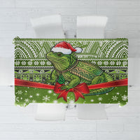 New Zealand Tuatara Christmas Tablecloth Maori Inspired Knitted Patterns LT9 Green - Polynesian Pride
