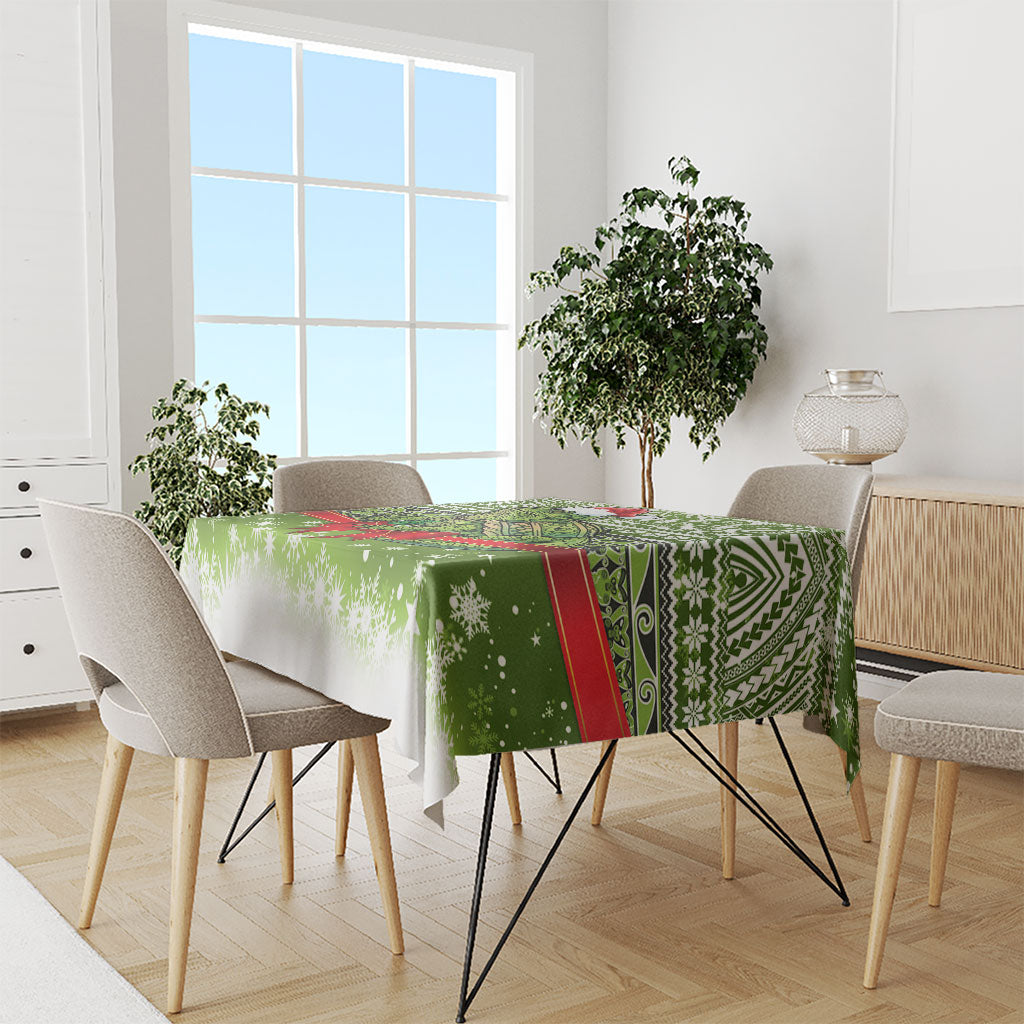 New Zealand Tuatara Christmas Tablecloth Maori Inspired Knitted Patterns LT9 - Polynesian Pride