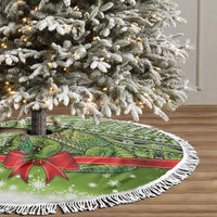 New Zealand Tuatara Christmas Tree Skirt Maori Inspired Knitted Patterns LT9 - Polynesian Pride