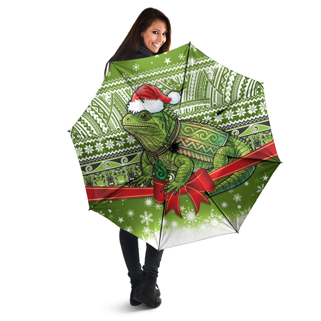 New Zealand Tuatara Christmas Umbrella Maori Inspired Knitted Patterns LT9 - Polynesian Pride