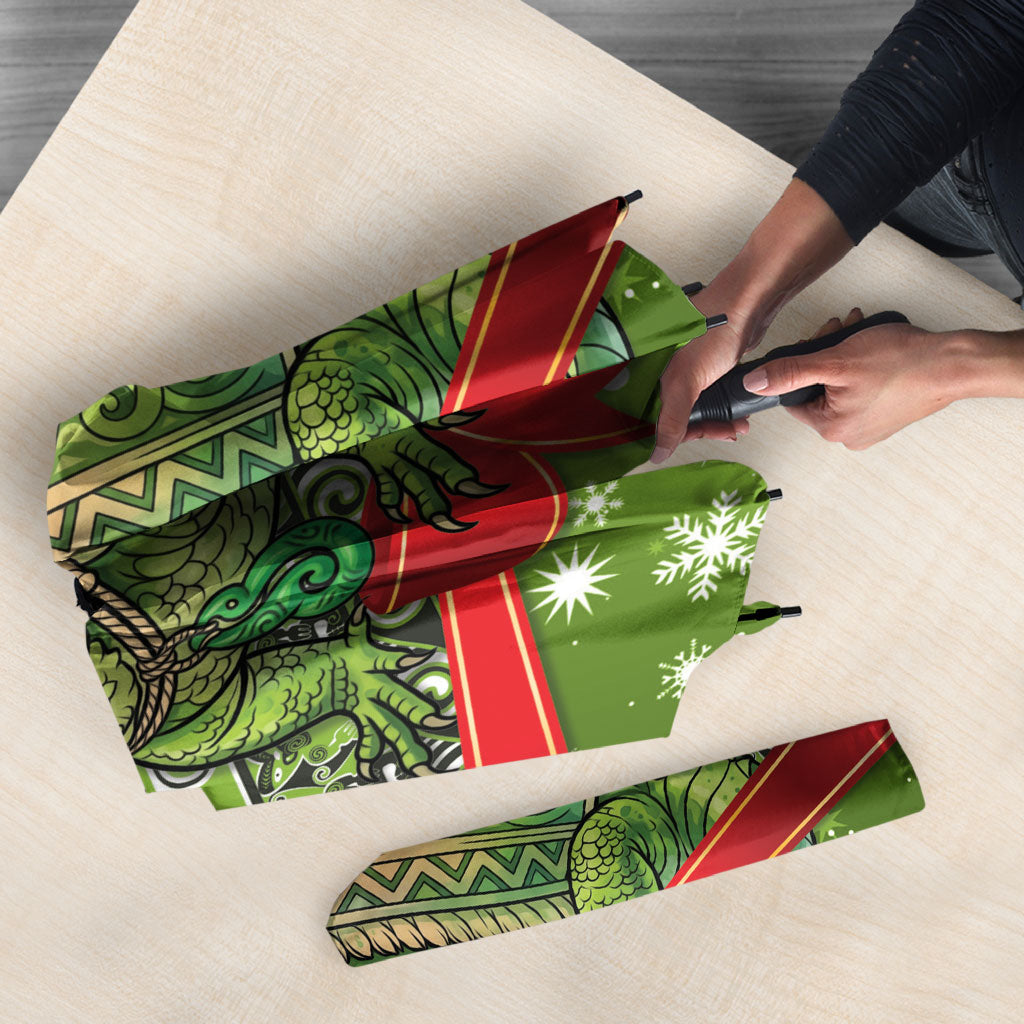 New Zealand Tuatara Christmas Umbrella Maori Inspired Knitted Patterns LT9 - Polynesian Pride