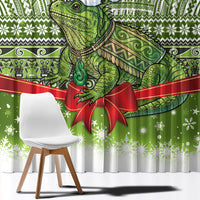 New Zealand Tuatara Christmas Window Curtain Maori Inspired Knitted Patterns LT9 - Polynesian Pride